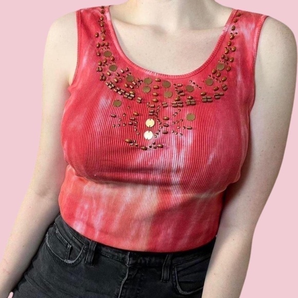 Bohemian Tie Dye Embellished Top - Picture 1 of 4